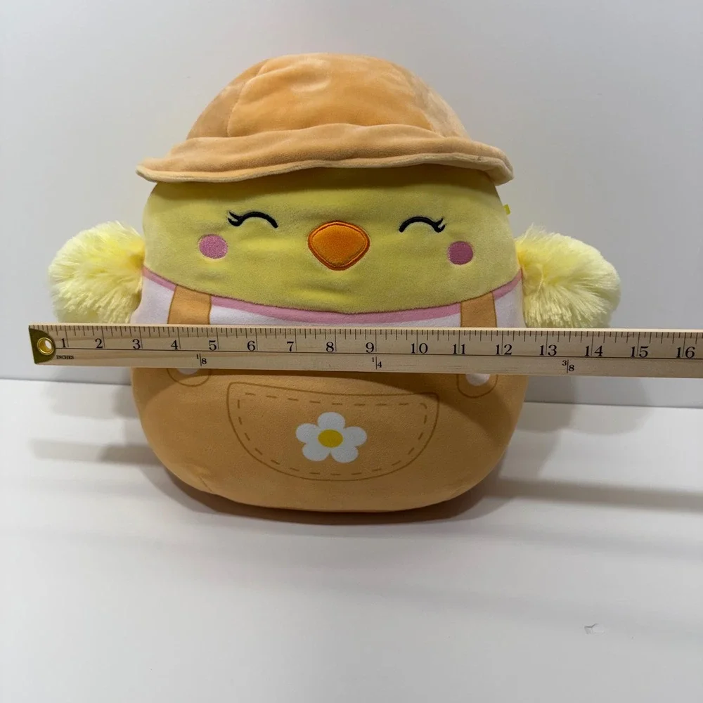 Squishmallows Aimee the Chick Gardener 12 Inch Yellow Plush Kellytoy